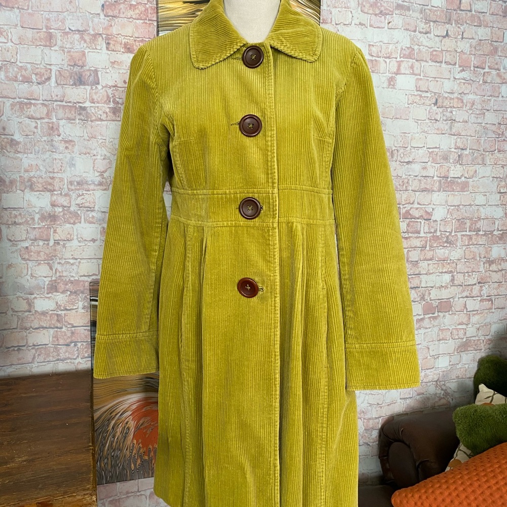 Boden Carlisle Chartreuse Corduroy Coat